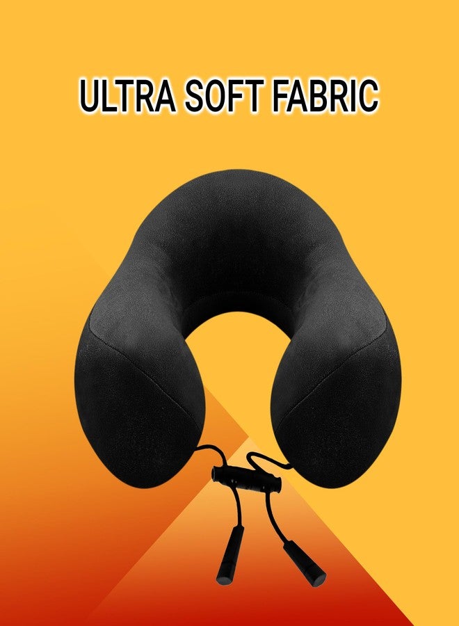 Billebon Super Soft Fiber Filled Neck Pillow for Travel Combo with Premium Neck Rest Pillow with 5 Years Warranty (Black) - Image 3